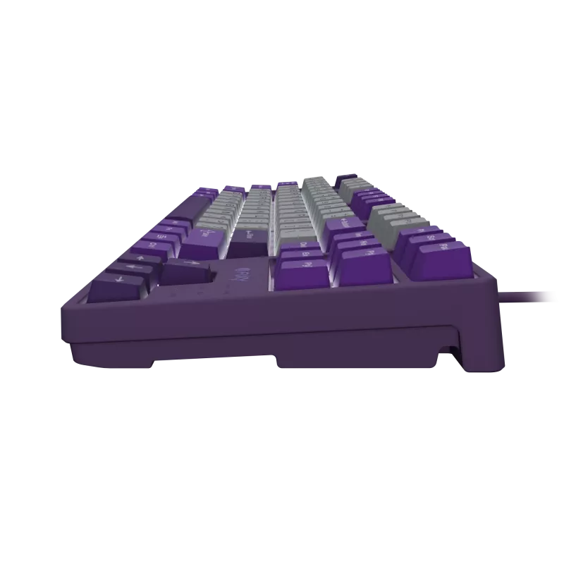 NATEC Fury Gaming klaviatūra Kanabo K2 US balta foninė mechaninė pilkai violetinė