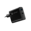 Laidinis mobiliojo įrenginio įkroviklis NATEC NUC-2145, 65W, USB-C PD 3.0 + QC 3.0, 1x USB-C, 1x USB-A, 110–240V, Juodas