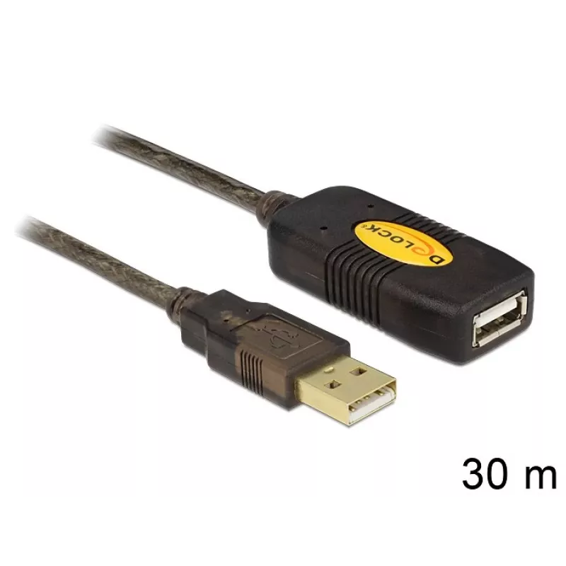 USB kabelis DeLOCK 30 m USB 2.0 USB A juodas