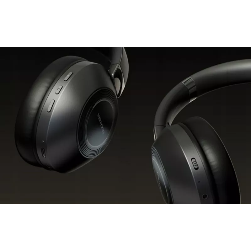 Ausinės Vention NBBB0 SoundMate S11 – belaidės Bluetooth 5.3 ausinės su kabliuku, įkrovimo dėklas 400 mAh, iki 20 h, juodos