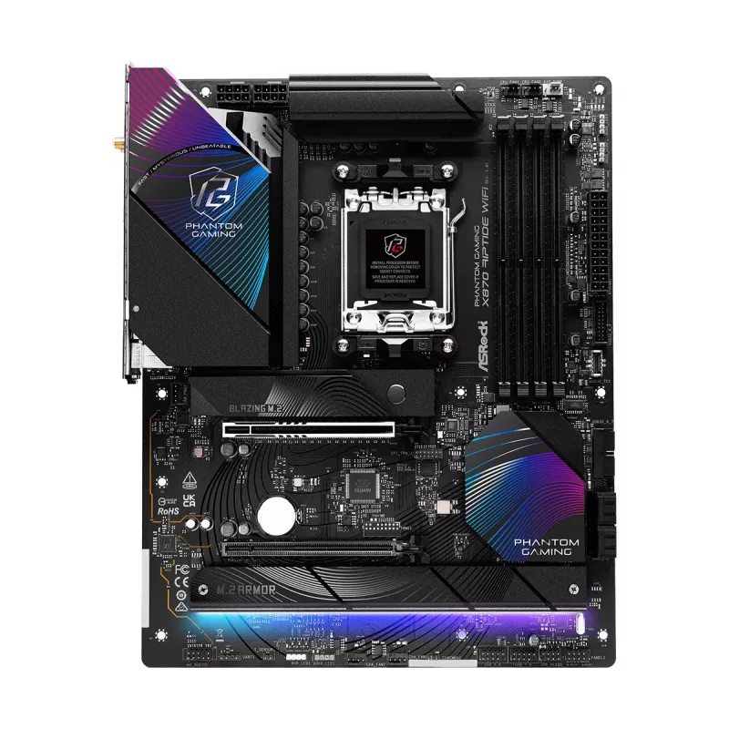 Motininė plokštė ASRock X870 Riptide WiFi — ATX, AMD X870, Socket AM5, DDR5, 4 DIMM, 256 GB, Wi‑Fi 7, 2.5GbE