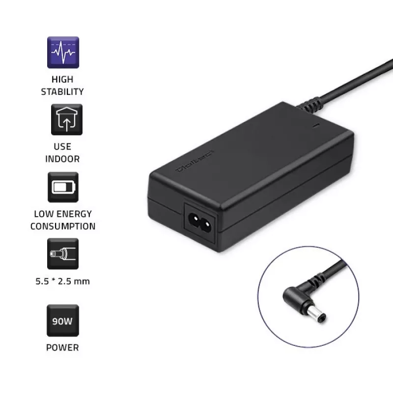 Qoltec 50075.90W maitinimo adapteris ASUS | 90W | 19V | 4,9A | 5,5*2,5 | su maitinimo laidu