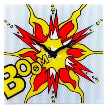 NeXtime klok 8173 Boom sieninis laikrodis, 43x43 cm, raudona/geltona/balta