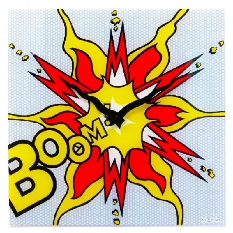 NeXtime klok 8173 Boom sieninis laikrodis, 43x43 cm, raudona/geltona/balta