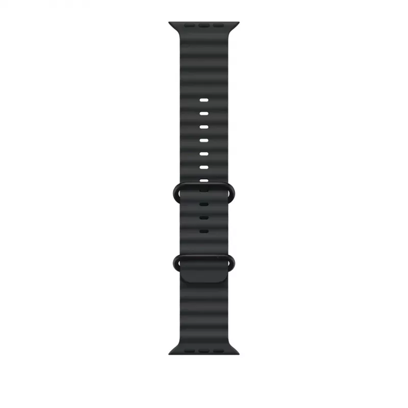 Apple Watch Ocean Band, laikrodžio dirželis, skirtas Watch Ultra 49 mm, juodas / titano juodas (vienas dydis)