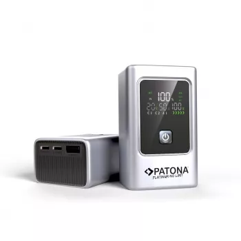 PATONA Platinum Powerbank Luxury One PD35 | 10000 mAh | PD 35W | USB-C + USB-A sidabrinis, juodas