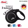 Flexi New Classic L šuns pavadėlis su automatiniu susivyniojimu, juosta, 5 m, iki 50 kg, juodas