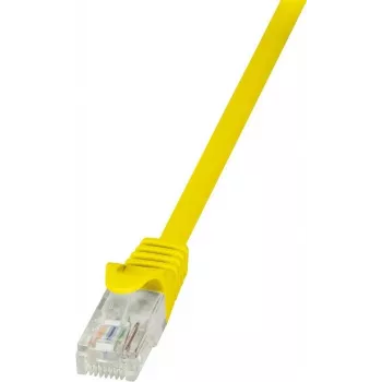LogiLink CP2097U RJ45 tinklo kabelis, jungiamasis kabelis CAT 6 U/UTP 10,00 m geltonas su apsauga nuo užkabinimo