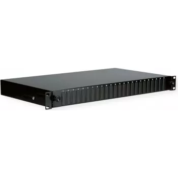 Sujungimo dėžė 19 inch VALUE 21.99.0649 — 1U, 24× SC-DX LC-Quad, juoda