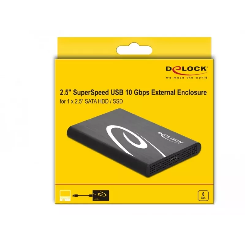 DeLOCK 42610 išorinis korpusas 2,5 colio SATA HDD/SSD