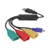 DeLock USB2.0 išorinis 4 prievadų kabelinis USB šakotuvas - Hub - 4 x USB2.0 - stalinis (61724)