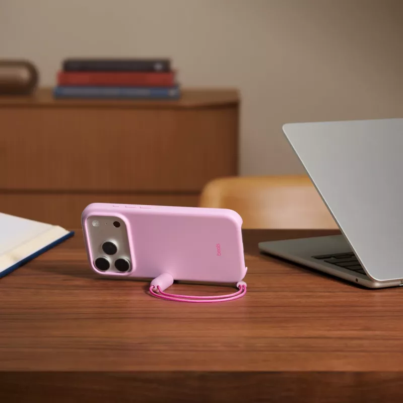 Dėklas su kojelėmis Beats iPhone 17 Pro MagSafe Kamera Valdymas Rožinis