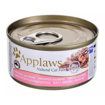 APPLAWS Tuno filė su krevetėmis sultinyje - šlapias kačių ėdalas - 70 g