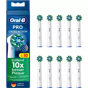 Oral-B CrossAction keičiamosios dantų šepetėlio galvutės, 10 vnt., baltos
