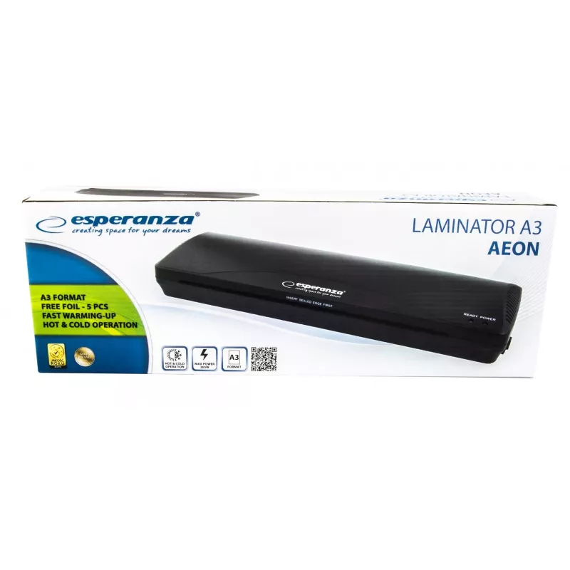 Esperanza EFL003 laminatorius Šaltas/karštas laminavimas 250 mm/min Juoda