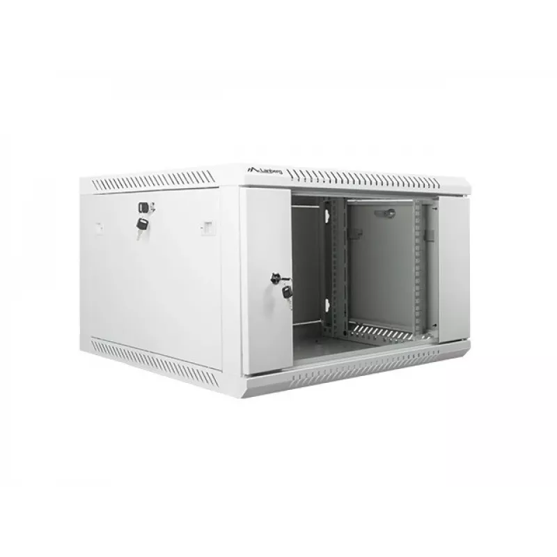Lanberg sieninis montažinis 19 colių 6U 600x600 mm spintos korpusas pilkas (stiklinės durys)