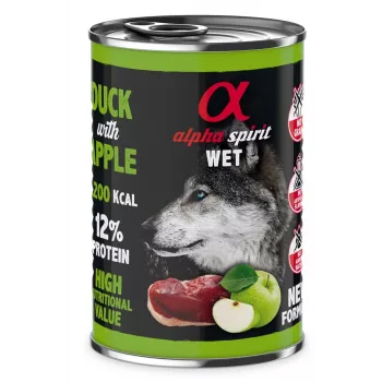 ALPHA SPIRIT WET Antis su obuoliu – šlapias šunų maistas – 400g