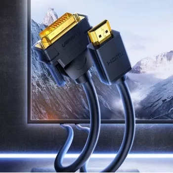 UGREEN HD106 DVI (vyriškas) į HDMI (vyriškas) adapterio kabelis, 1,5 m, FHD 1080p / 3840×2160