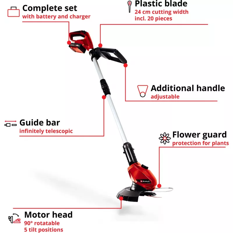 Akumuliatorinis žoliapjovės priedas Einhell GE-CT 18 Li Kit