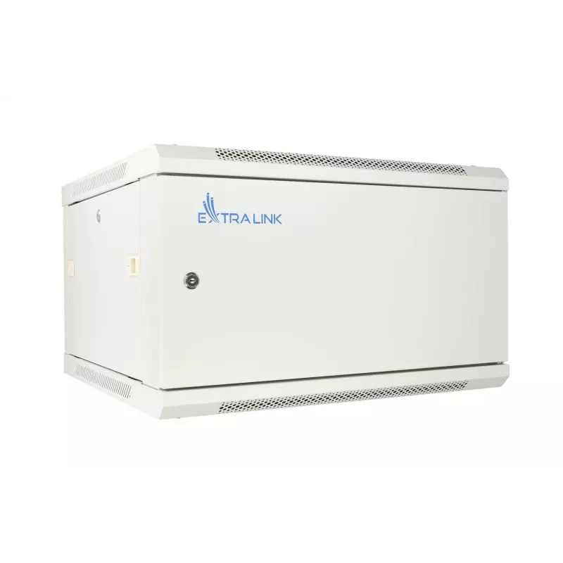 Extralink sieninis spintinis stovas 6U 600x450 pilkas, metalinės durelės