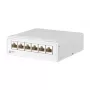 METZ CONNECT E-DAT pataisų skydelis - CAT 6a - 6x RJ-45 - Gryna balta (130862-21C-E)