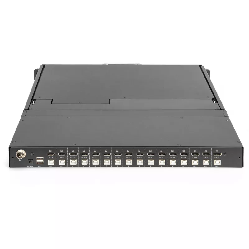 Digitus 17 colių HD LCD KVM konsolė 16 prievadų HDMI vokiška klaviatūra