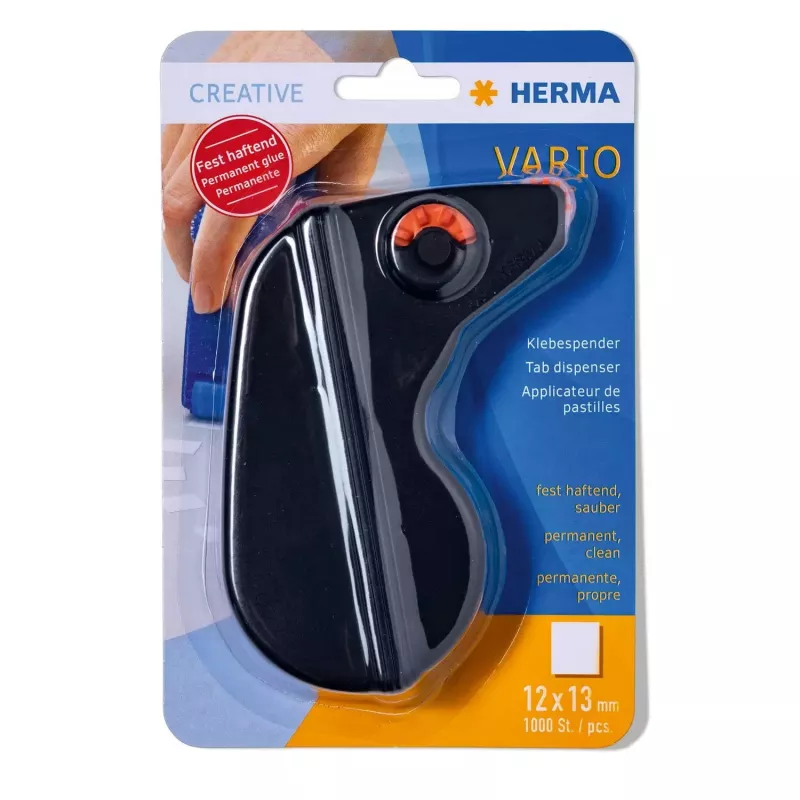 HERMA Vario dozatorius etikečių, juodas, 1000 vnt. popierinių lipdukų