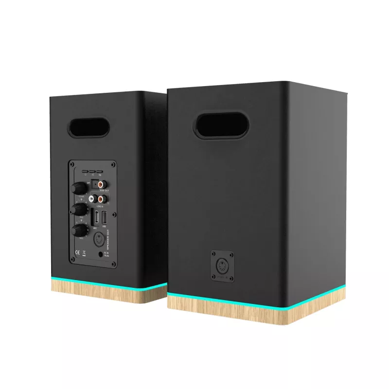 Lentyniniai garsiakalbiai Teac BS-60BK LED Juodi – Bluetooth, 2×90 W, RCA, USB, optinis, basrefleksinis, nuotolinio valdymo pultas