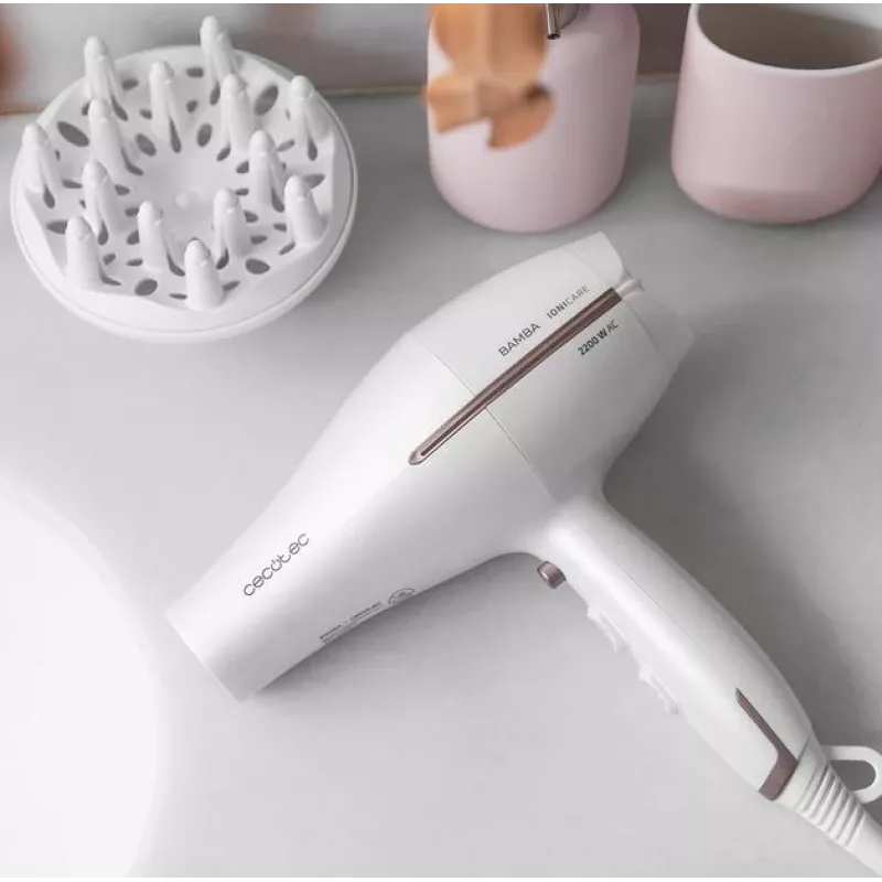 Cecotec IoniCare 5300 Maxi Aura plaukų džiovintuvas | 2200 W | 3 temperatūros režimai | Joninė funkcija | Difuzorius | Baltas