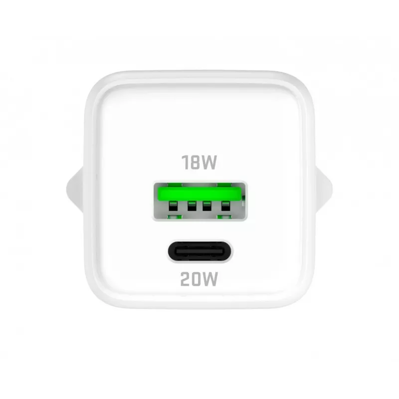 Sieninis USB-C / USB-A įkroviklis YENKEE YAC G38 20W 3A Power Delivery