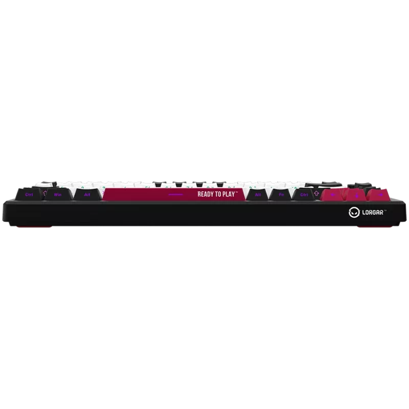 Mechaninė žaidimų klaviatūra LORGAR KBP7075W – belaidė, juoda, Red jungikliai, EN išdėstymas