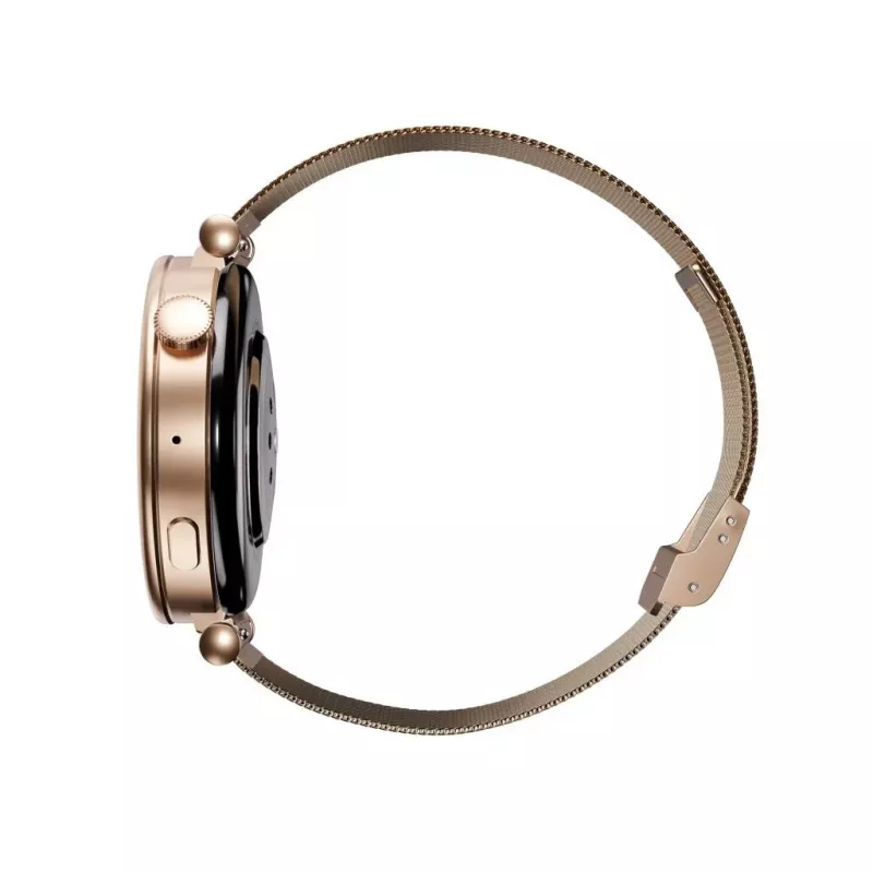 Išmanusis laikrodis Garett Rose Gold su metaliniu tinklelio dirželiu