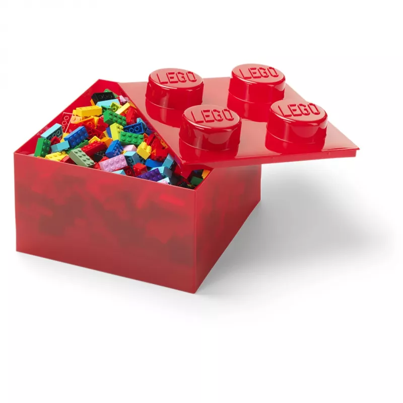 LEGO Plytelė 4 Raudona Skaidri – 4x2 smeigtukų skaidri raudona statybinė plytelė