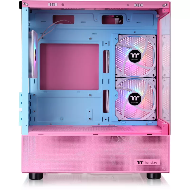 Thermaltake View 170 TG ARGB rožinis Micro Tower korpusas su dviem grūdinto stiklo plokštėmis