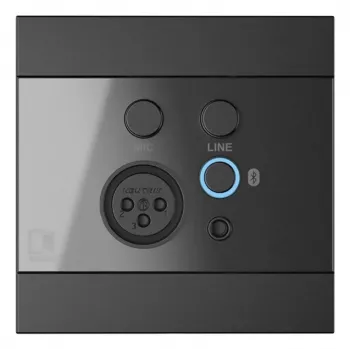 AUDAC WP225/B sieninis skydelis, XLR mikrofonas + 3,5 mm lizdas, Bluetooth, juodas