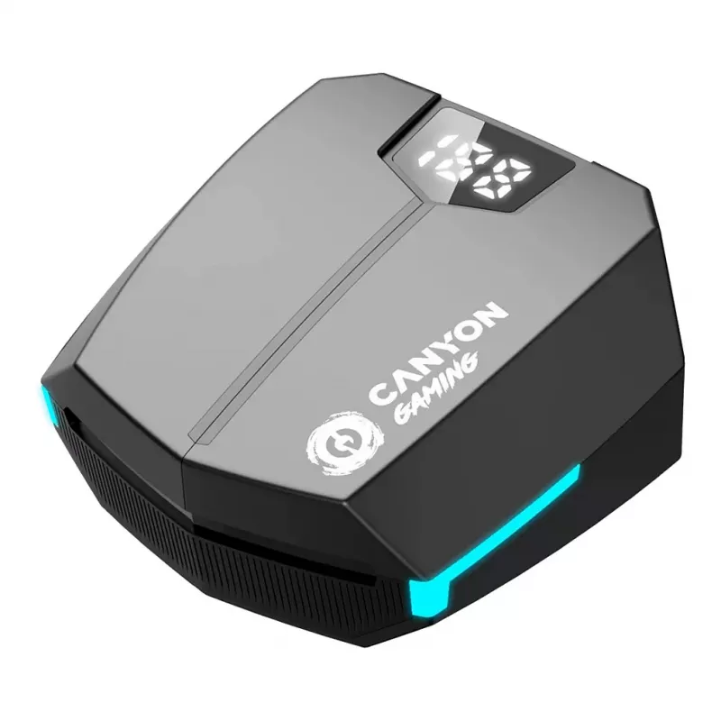 Canyon GTWS-2 Belaidės ausinės ausų kabliukais žaidimams USB Type-C Bluetooth įkrovimo stotelė juoda (CND-GTWS2B)