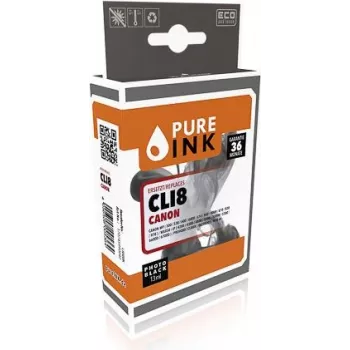 PURE INK CAN8BK PI CANON CLI8BK MP rašalas nuotraukoms juodas atstatyta lustas 13 ml - suderinamas - matinis/foto juodas