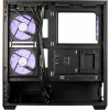 Cooler Master Elite 690 PC korpusas, Midi bokštas, ATX, grūdintas stiklas - 4x ARGB ventiliatorius, medis, juoda