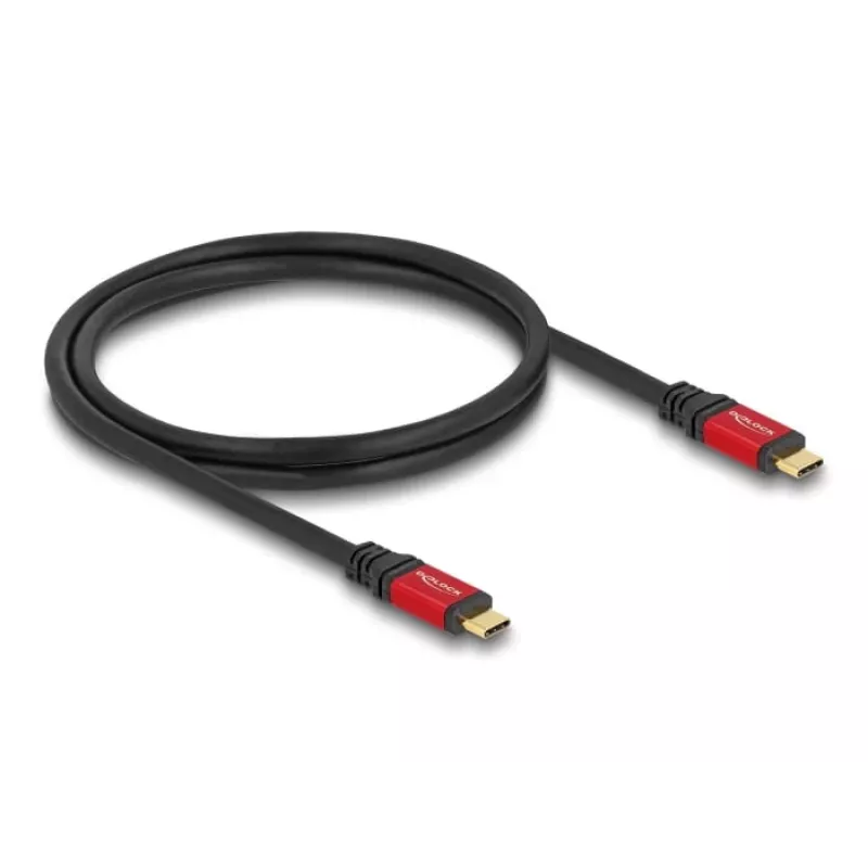 DeLOCK USB kabelis USB Type-C kištukas-kištukas 10 Gbps PD 3.0 100 W 1 m raudonas metalinis