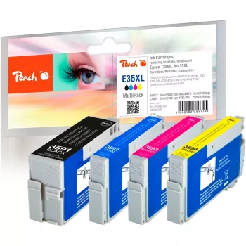 Peach PI200-637 rašalinė kasetė 4 vnt. Juoda, Žydra, Purpurinė, Geltona