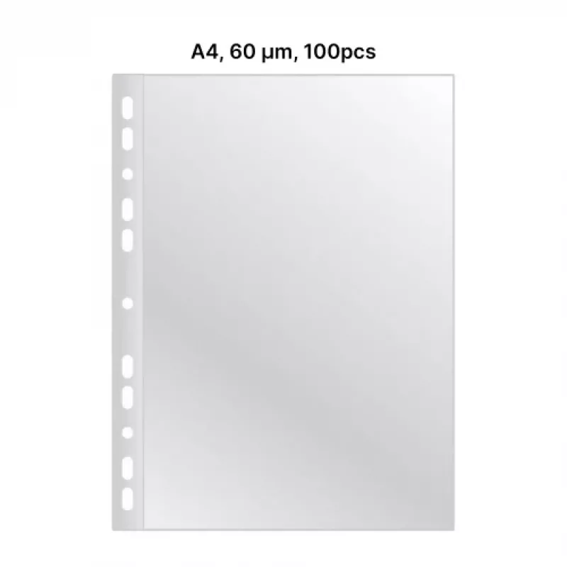 AD Class Kišenėlė perforuota Cristal Clear A4 60 mikr., pakuotė 100 vnt.