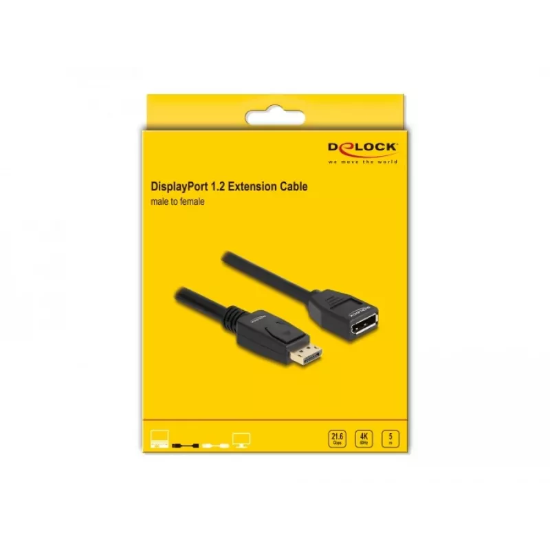 DeLOCK DisplayPort 1.2 prailginimo laidas 4K 60 Hz 5 m