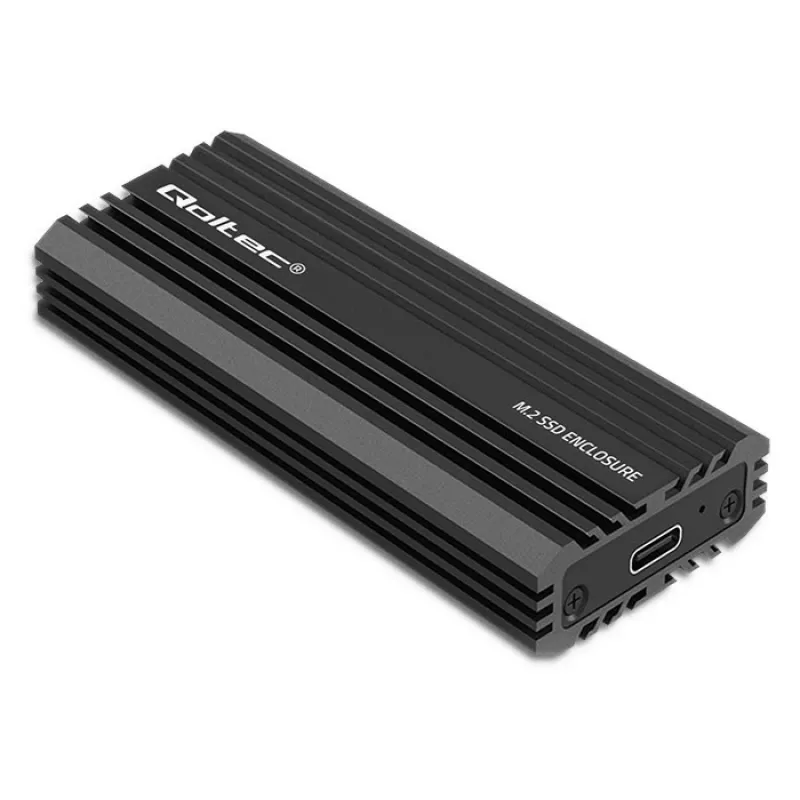 Išorinis SSD korpusas QOLTEC NV2270 M.2 SATA/NVMe diskams, USB-C, iki 2 TB