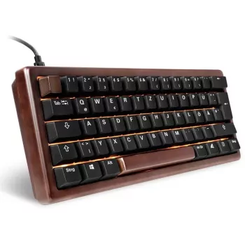 Sharkoon 100068100 Klaviatūra Office USB QWERTZ Vokiška Medienos Spalva 61 Klavišas RGB LED