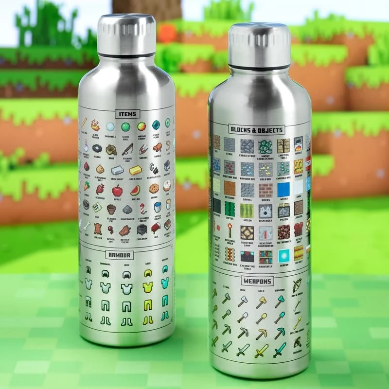 Paladone Minecraft Metal Water Bottle – nerūdijančio plieno gertuvė
