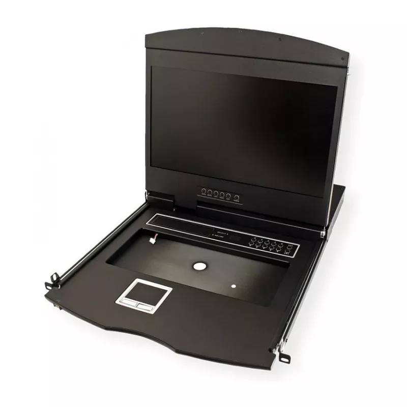 Rack konsolė VALUE 26.99.0123, 17 colių (43,2 cm) LCD, 1280×1024, 1U, prancūziška klaviatūra, juoda