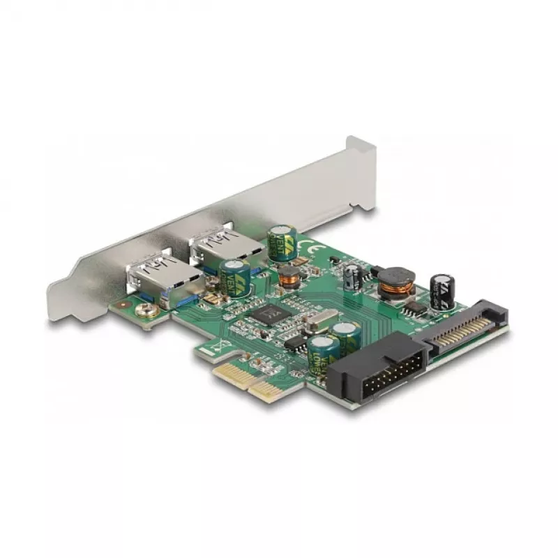 DeLOCK PCI Express x1 kortelė 2 x USB 3.2 Gen 1 Type-A + 1 x vidinis 19 kontaktų lizdas