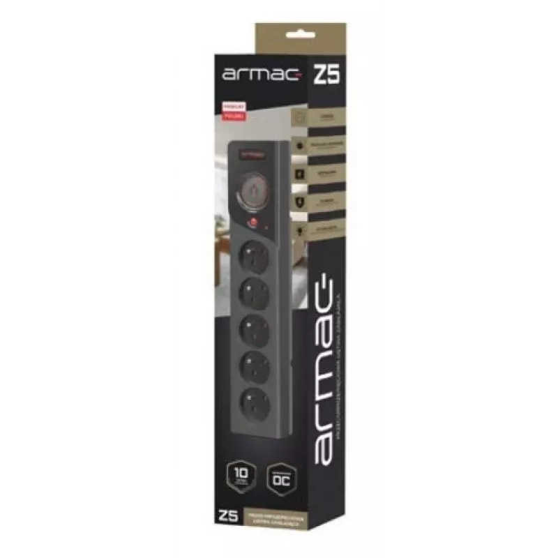Maitinimo juosta Armac Z5 Black 5 AC lizdai 250 V 5 m