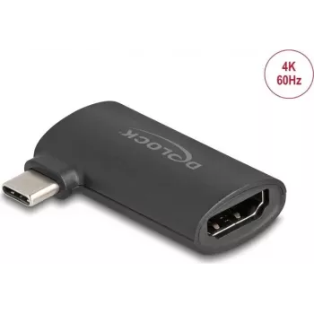Adapteris DELOCK USB Type-C (kištukas) į HDMI (lizdas) DP Alt Mode 4K kampuotas