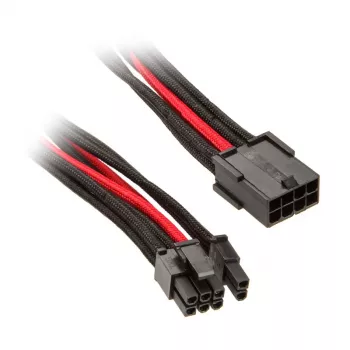 SilverStone PCIe-8-pin į PCIe-6+2-pin laidas, 250 mm - juodas/raudonas